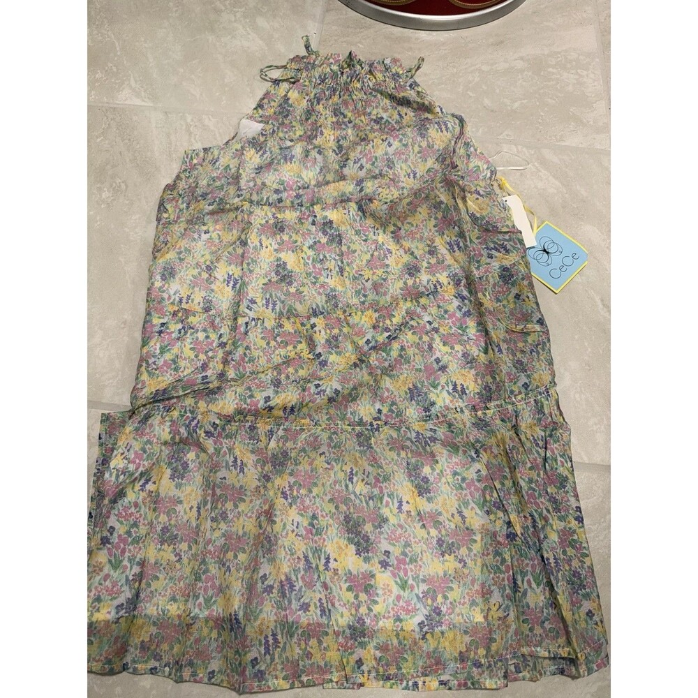 NWT CeCe Women's Sleeveless Princess Seam Printed Beautiful Floral Dress Size S